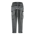 Vintage High Street Multi-pocket Zipper Tactical Gun Function Trousers Men's Trendy Velcro Straight Leg Trousers
